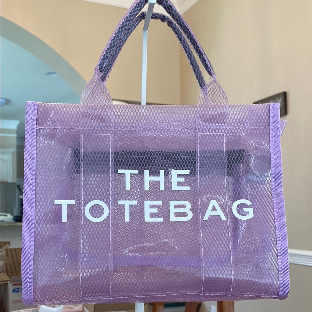 Purple Mesh Tote Bag
